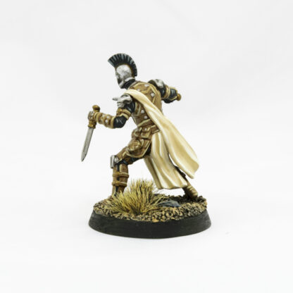 A left side view of the Ithican Imperial Legionnaire professionally painted to showcase its details.