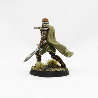 A rear view of the Ithican Imperial Pilot professionally painted to showcase its details.